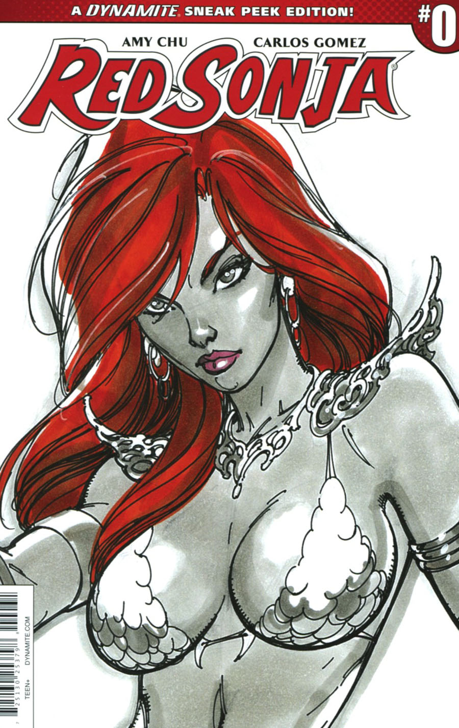 Red Sonja Vol 7 #0 Cover C Incentive J Scott Campbell Sneak Peek Variant Cover