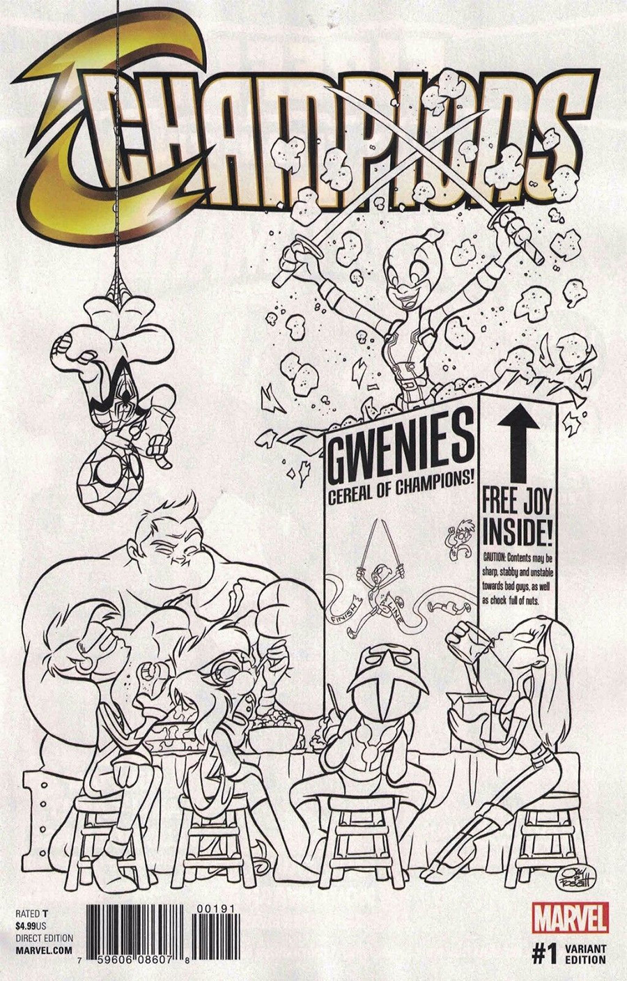 Champions (Marvel) Vol 2 #1 Cover N Incentive Party Sketch Variant Cover (Marvel Now Tie-In)
