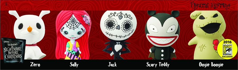 Nightmare Before Christmas Laser Cut Figural Keyring SDCC 2016 Exclusive 5-Piece Set