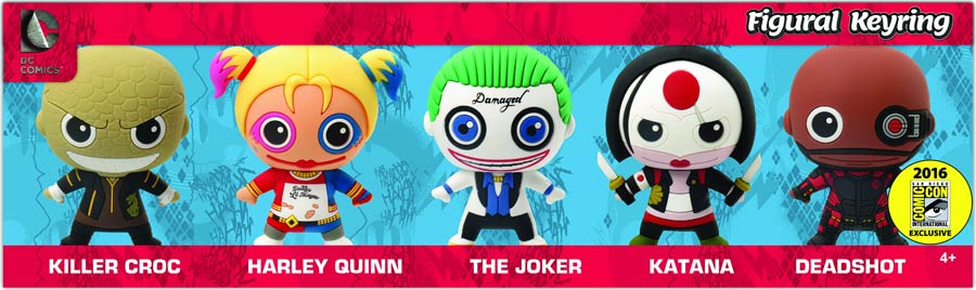 Suicide Squad Laser Cut Figural Keyring SDCC 2016 Exclusive 5-Piece Set