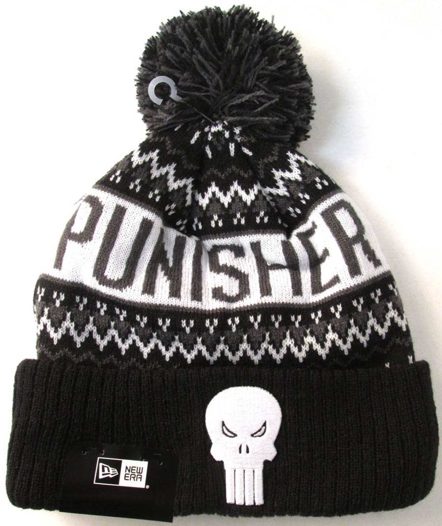 Punisher Wintry Pom Knit Cap