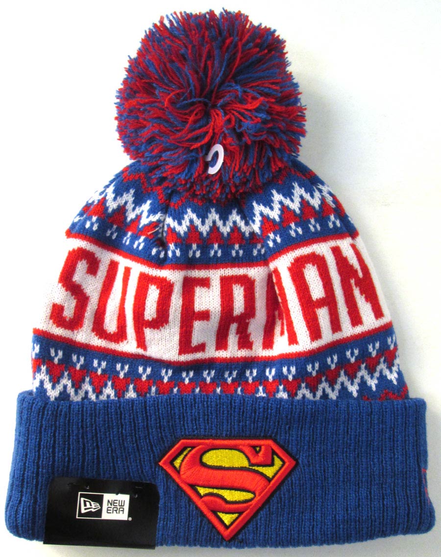 Superman Wintry Pom Knit Cap