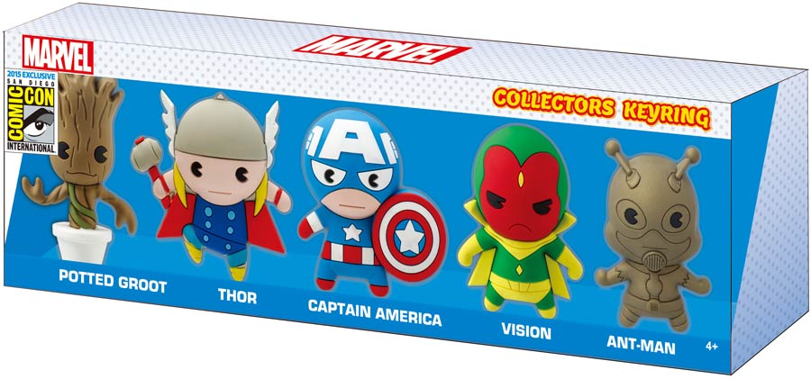 Marvel Laser-Cut Figural Keyring 5-Piece Set SDCC 2016 Exclusive