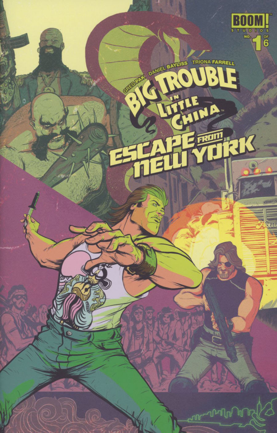 Big Trouble In Little China Escape From New York #1 Cover A Regular Daniel Bayliss Jack Burton Foreground Cover