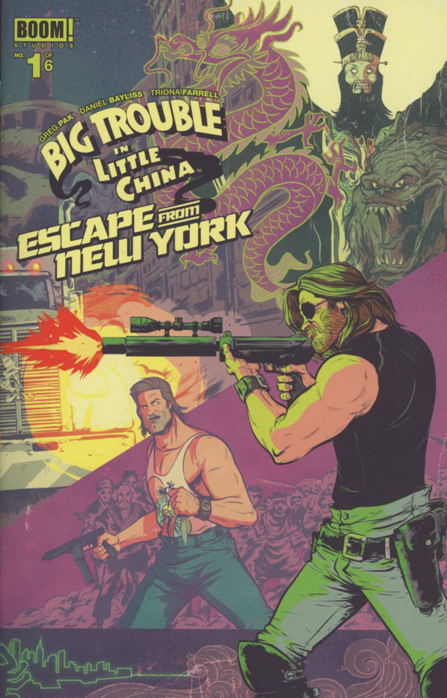 Big Trouble In Little China Escape From New York #1 Cover B Regular Daniel Bayliss Snake Plissken Foreground Cover