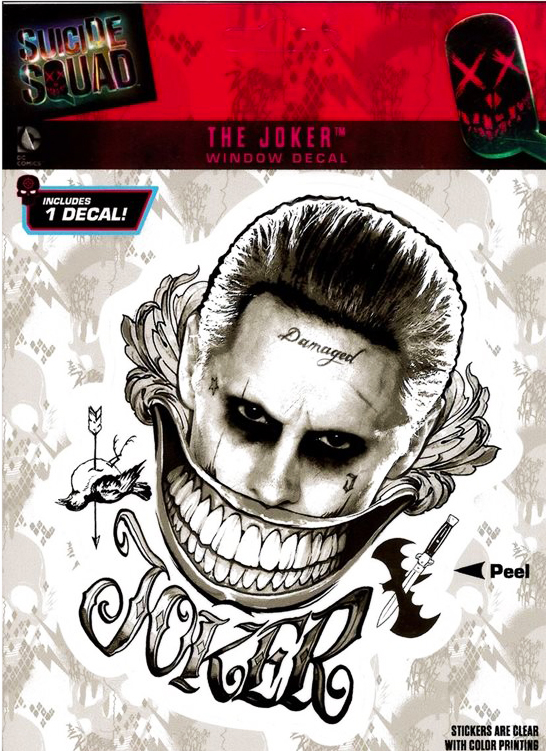 Suicide Squad Movie Vinyl Decal - Joker Black & White