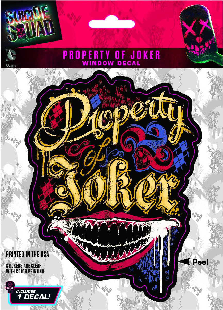 Suicide Squad Movie Vinyl Decal - Property Of Joker