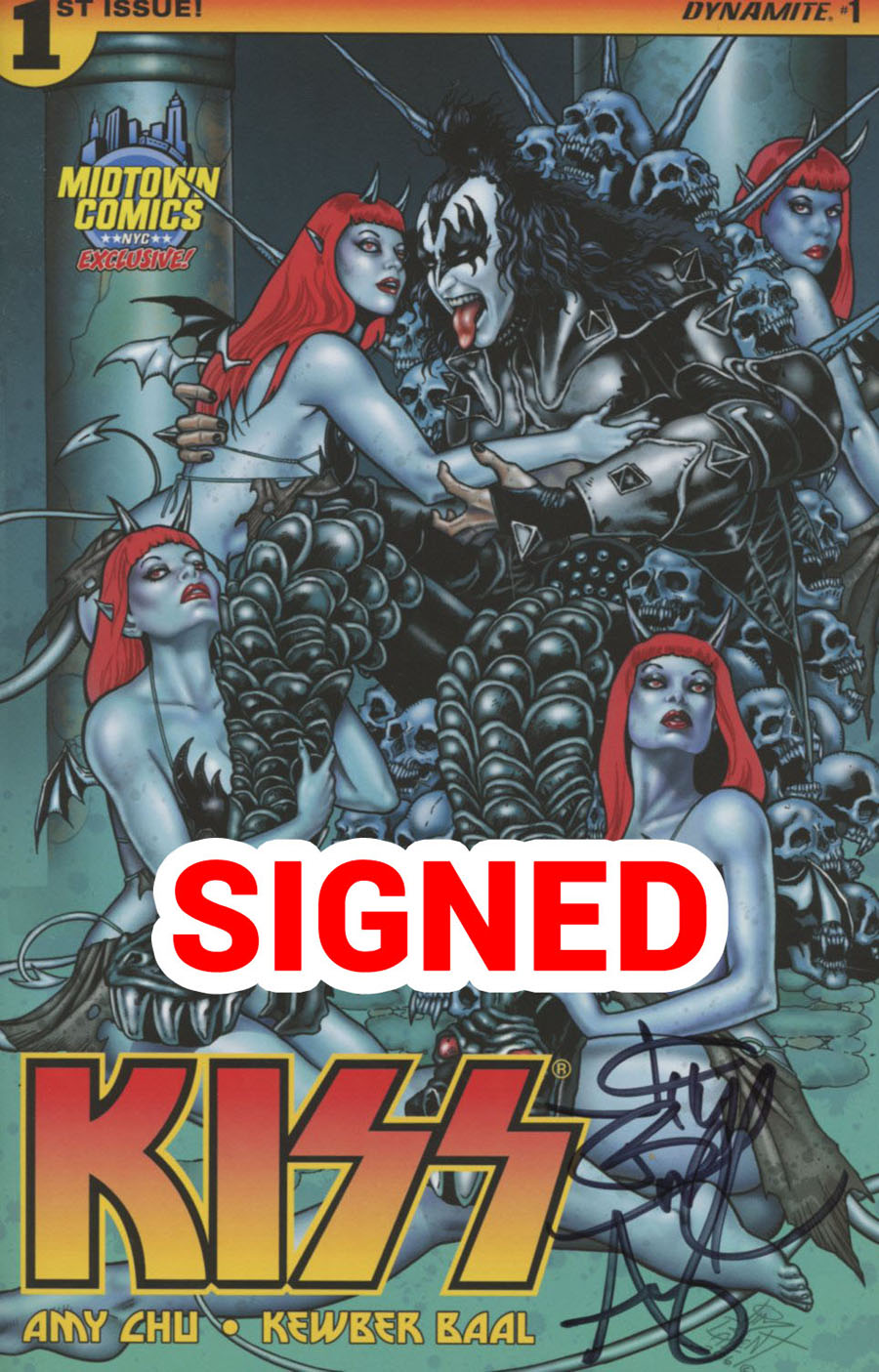 KISS Vol 3 #1 Cover R Midtown Exclusive Jim Balent Variant Cover Signed By Amy Chu & Jim Balent