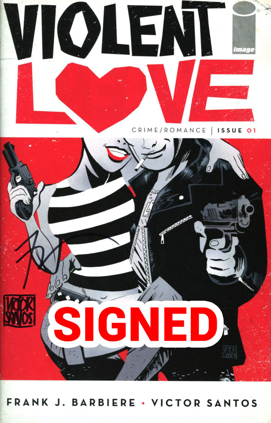 Violent Love #1 Cover C Regular Victor Santos Cover Signed By Frank Barbiere & Victor Santos