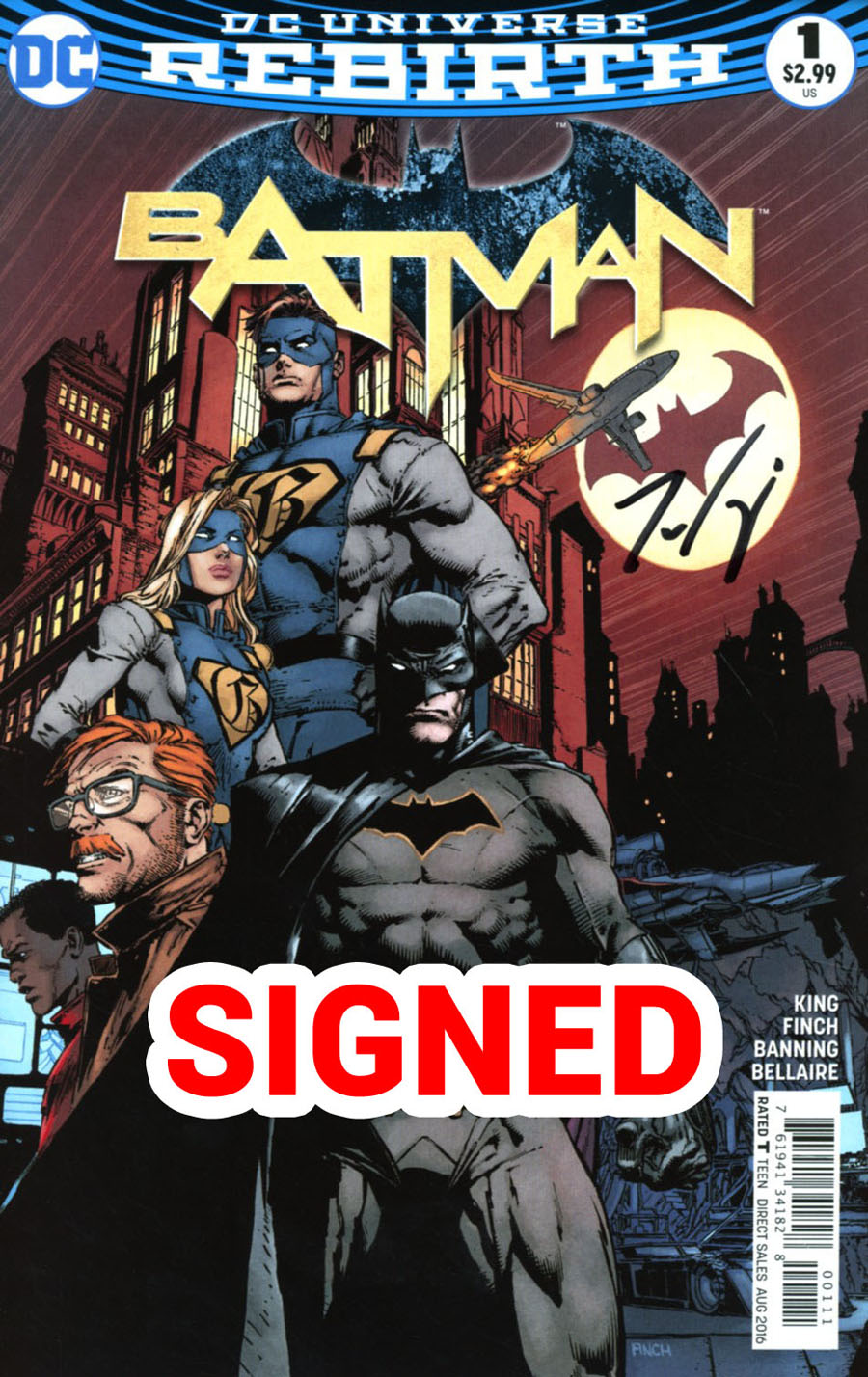 Batman Vol 3 #1 Cover Q 1st Ptg Regular David Finch & Matt Banning Cover Signed By Tom King