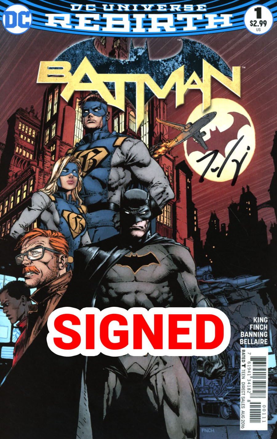 Batman Vol 3 #1 Cover Q 1st Ptg Regular David Finch & Matt Banning Cover Signed By Tom King