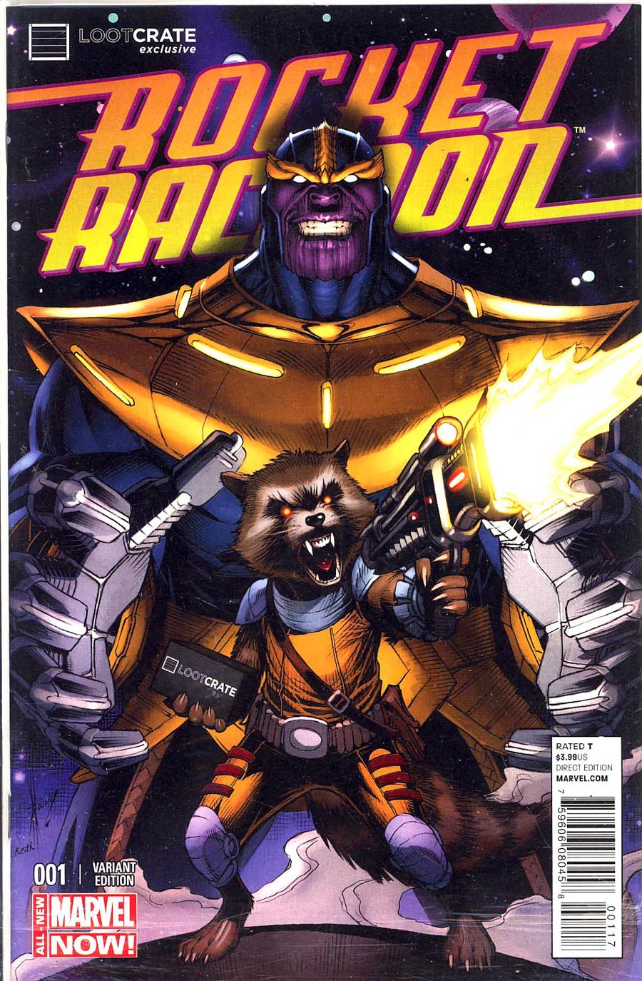 Rocket Raccoon Vol 2 #1 Cover N Loot Crate Dale Keown Variant Cover