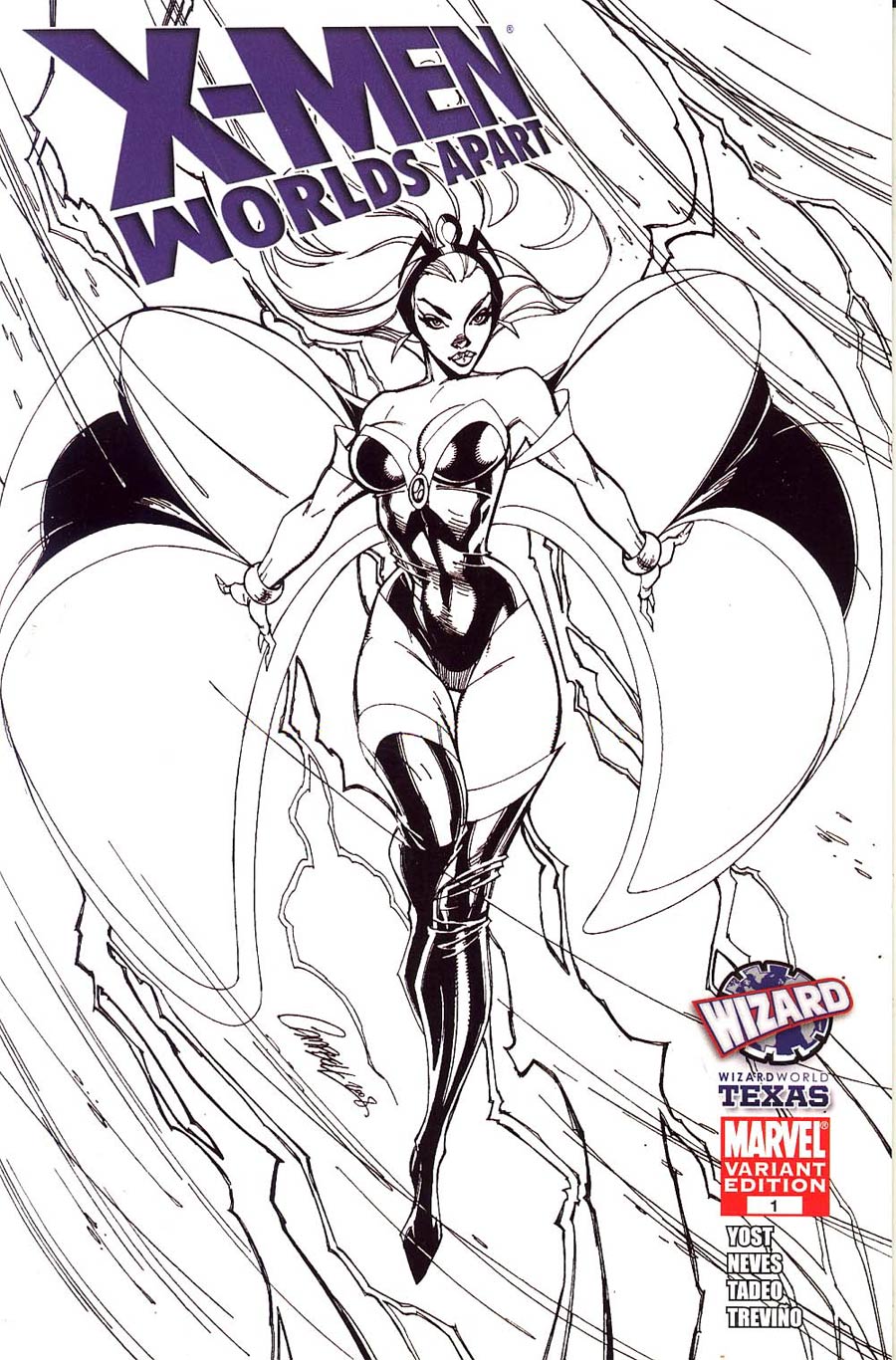 X-Men Worlds Apart #1 Cover B Wizard World Texas Sketch J Scott Campbell Variant Cover
