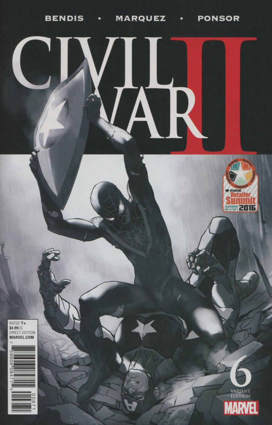 Civil War II #6 Cover E Retailer Summit 2016 Exclusive Marko Djurdjevic Black & White Cover