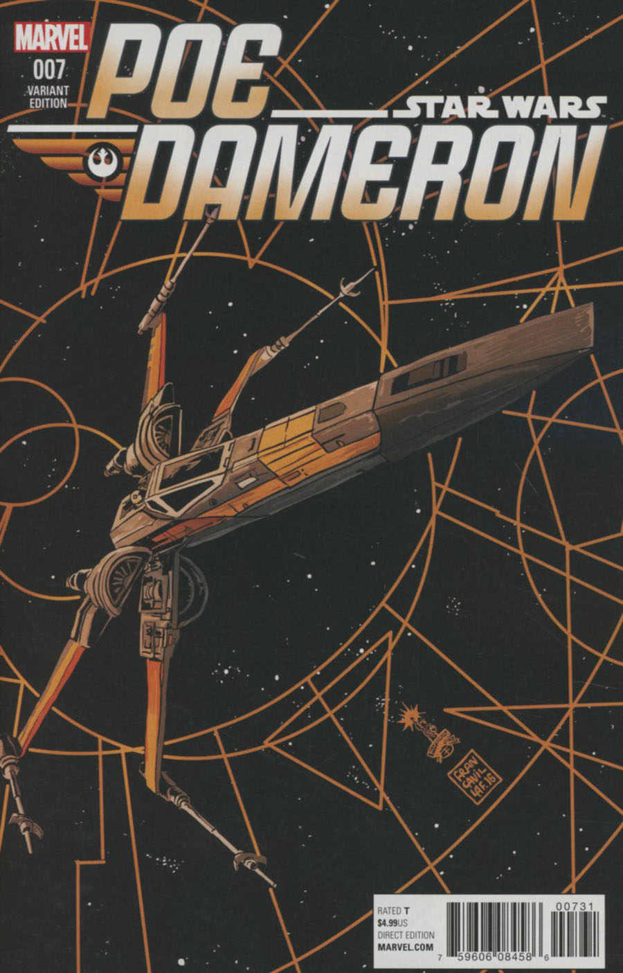 Star Wars Poe Dameron #7 Cover B Variant Francesco Francavilla X-Wing Cover