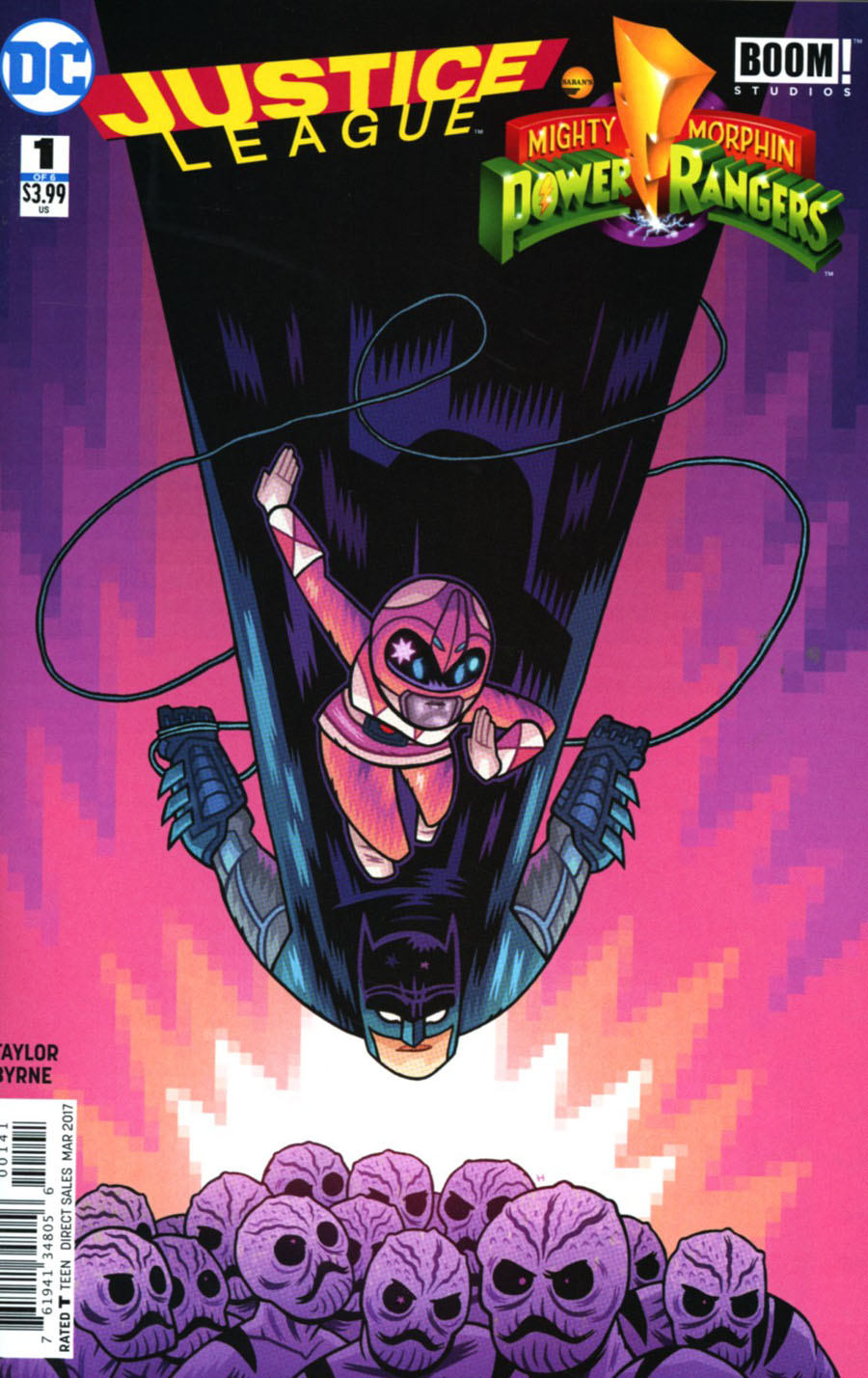 Justice League Power Rangers #1 Cover B Variant Dan Hipp Batman Pink Ranger Cover