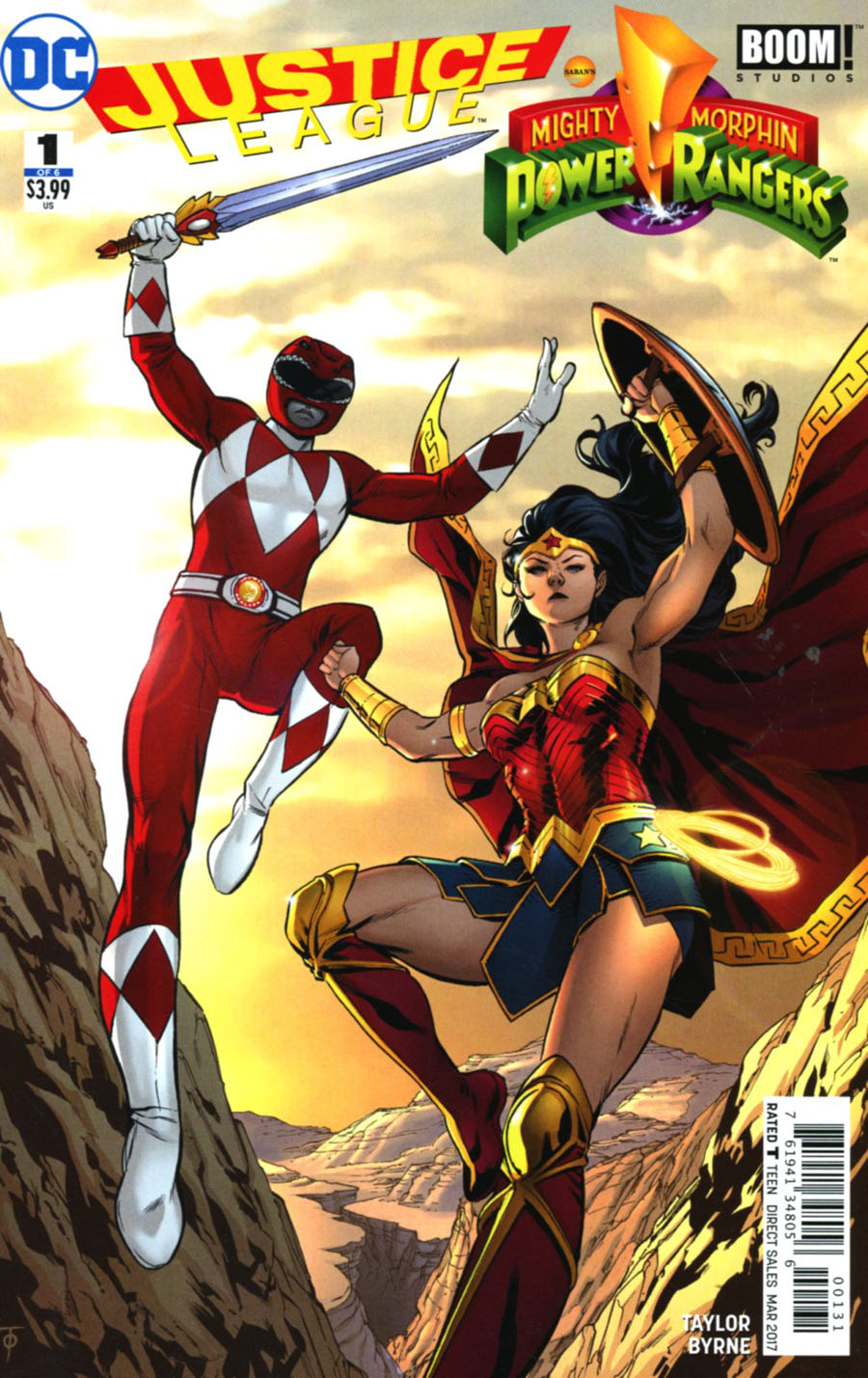 Justice League Power Rangers #1 Cover G Variant Marcus To Wonder Woman Red Ranger Cover