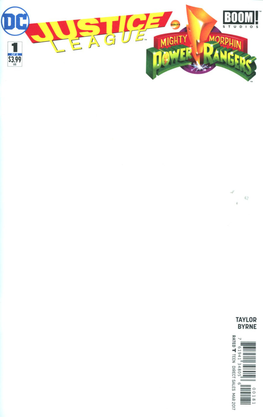Justice League Power Rangers #1 Cover H Variant Blank Cover