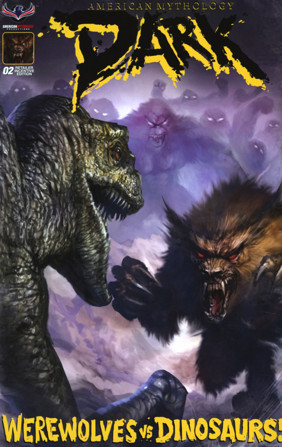 American Mythology Dark Werewolves vs Dinosaurs vs Yetis Cover C Variant Chris Scalf Pulp Premium Cover