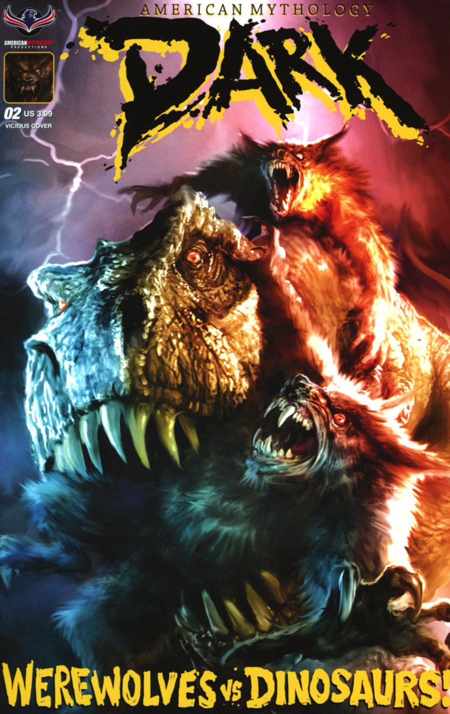 American Mythology Dark Werewolves vs Dinosaurs vs Yetis Cover B Variant Chris Scalf Cover