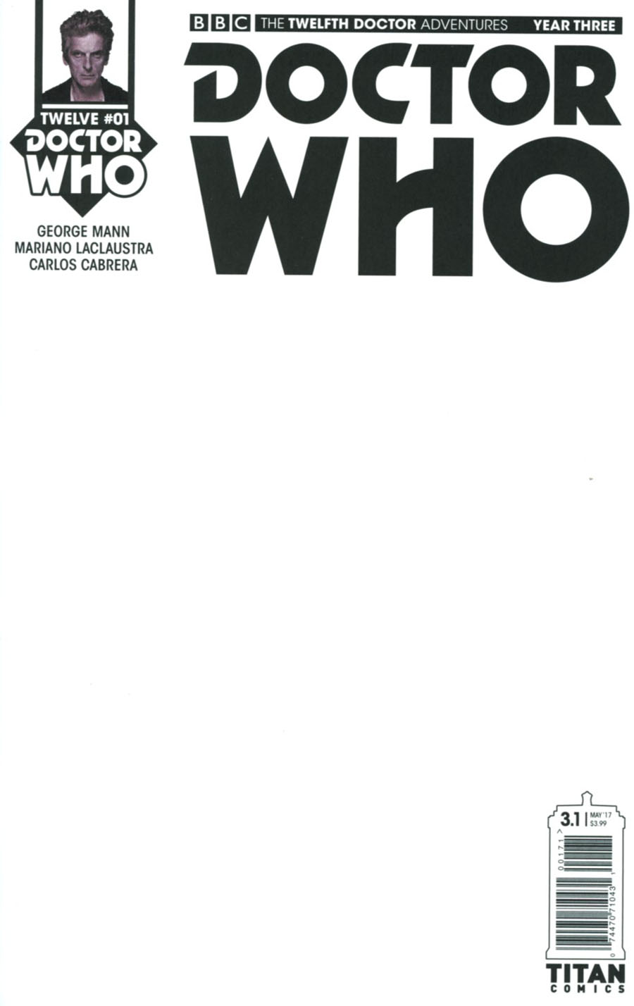 Doctor Who 12th Doctor Year Three #1 Cover G Variant Blank Cover