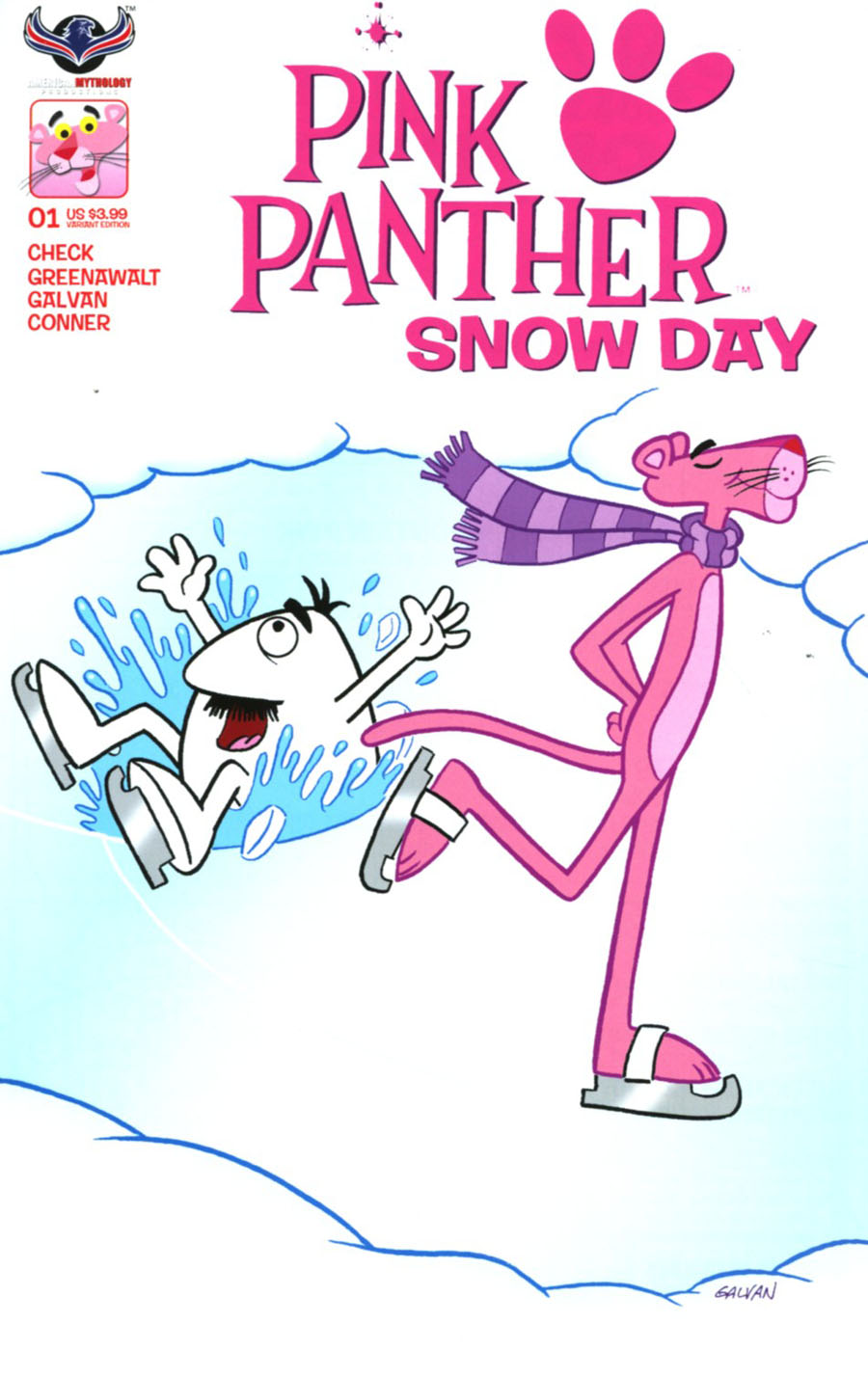 Pink Panther Snow Day Cover C Variant Bill Galvan Classic Pink Cover