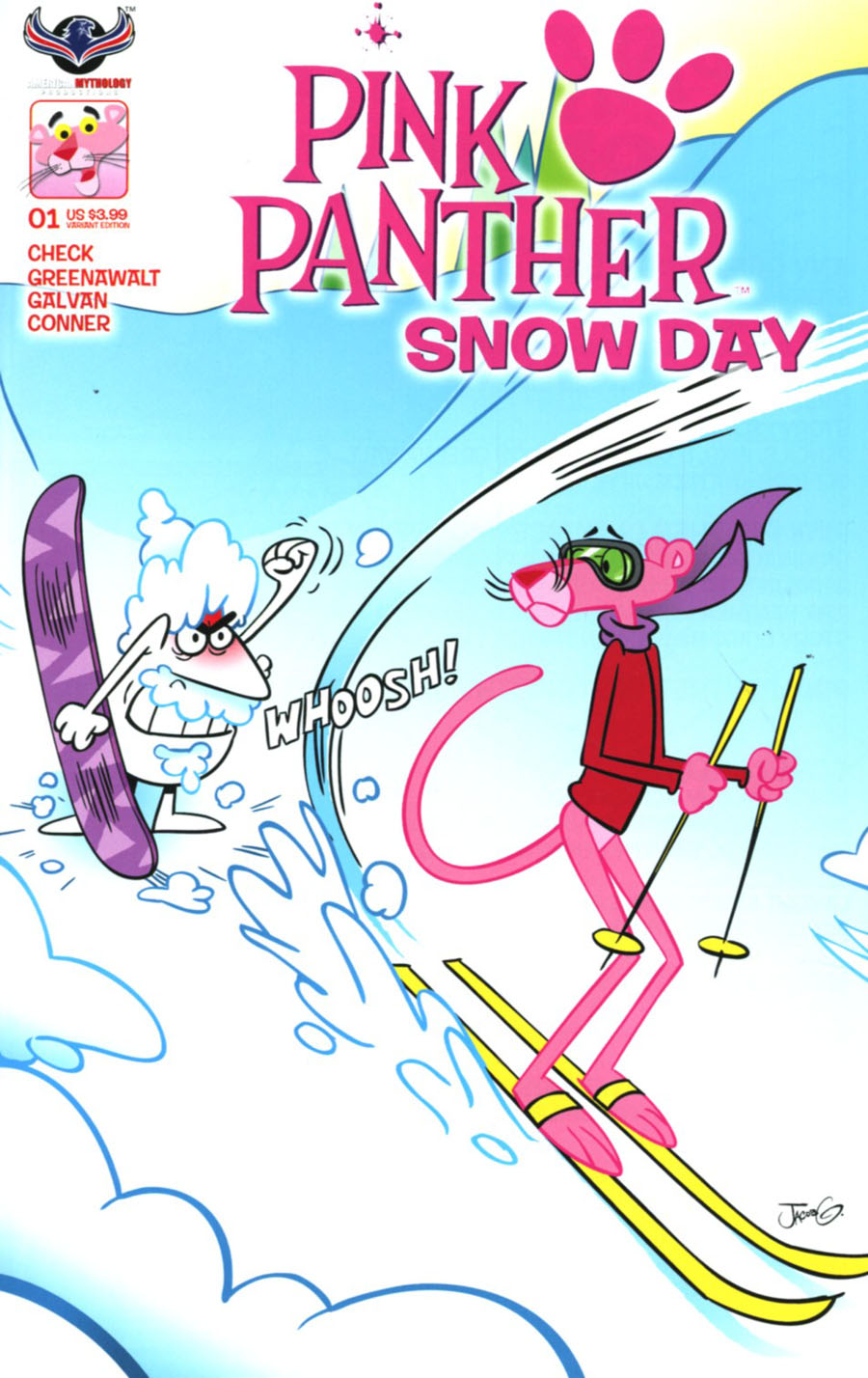 Pink Panther Snow Day Cover B Variant Jacob Greenawalt Pink Hijinks Cover