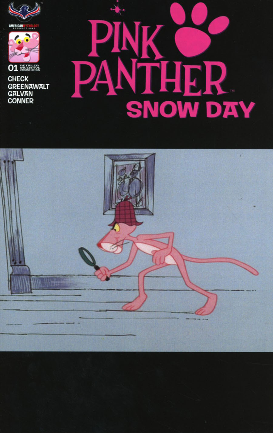Pink Panther Snow Day Cover D Variant Retro Animation Premium Cover