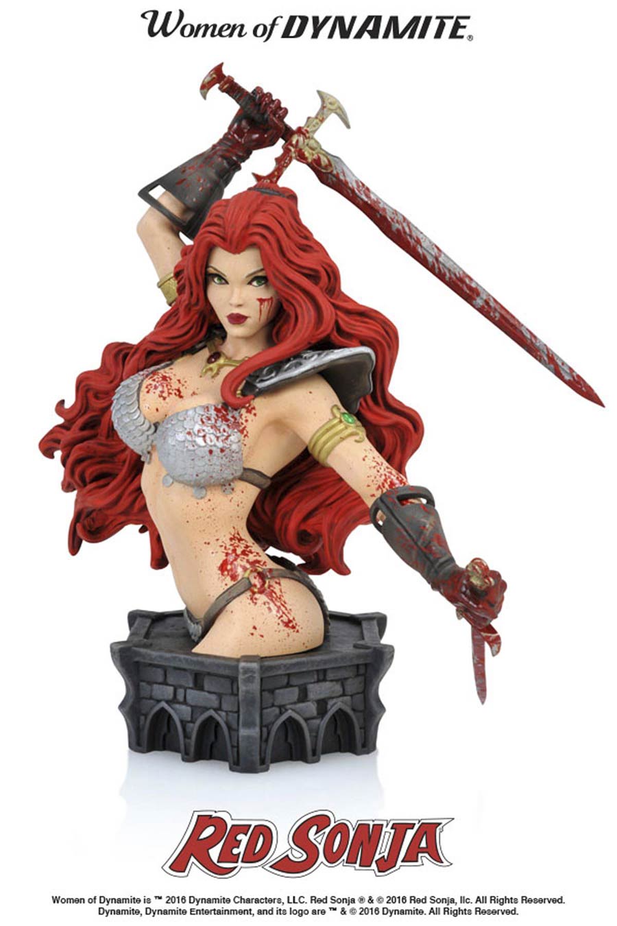 Women Of Dynamite Red Sonja By Arthur Adams Bust Blood-Splattered Variant
