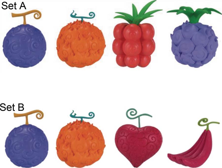 One Piece Devil Fruits Gift Box Set - A (Gum-Gum Flame-Flame Chop-Chop Dark-Dark)