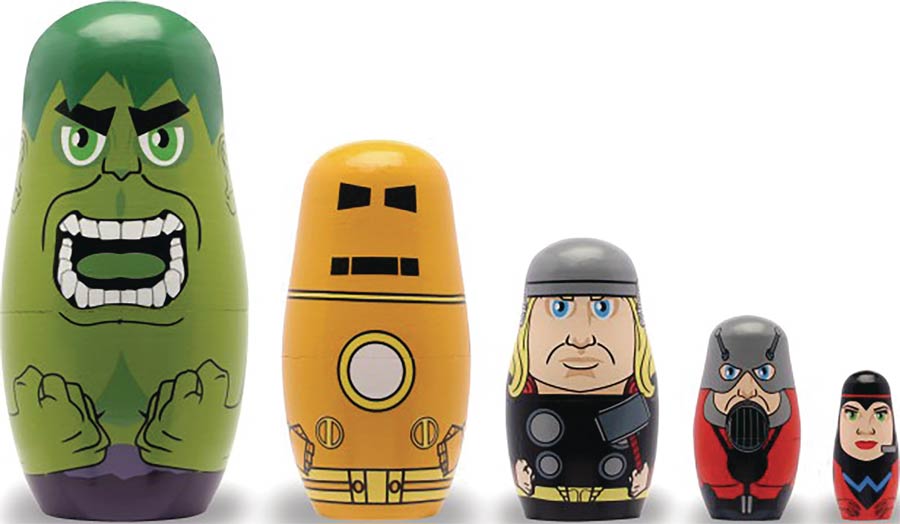 Marvel Founding Avengers Wood Nesting Doll Set