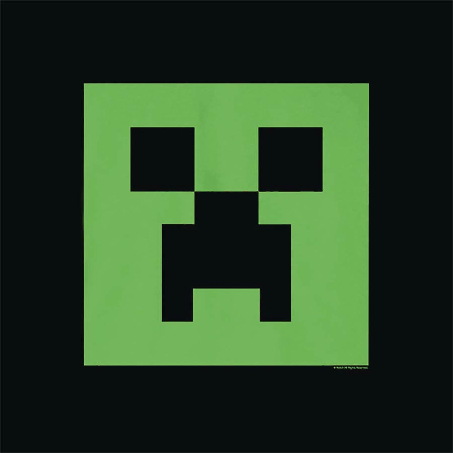 Minecraft Creeper Glow-In-The-Dark Black T-Shirt Large