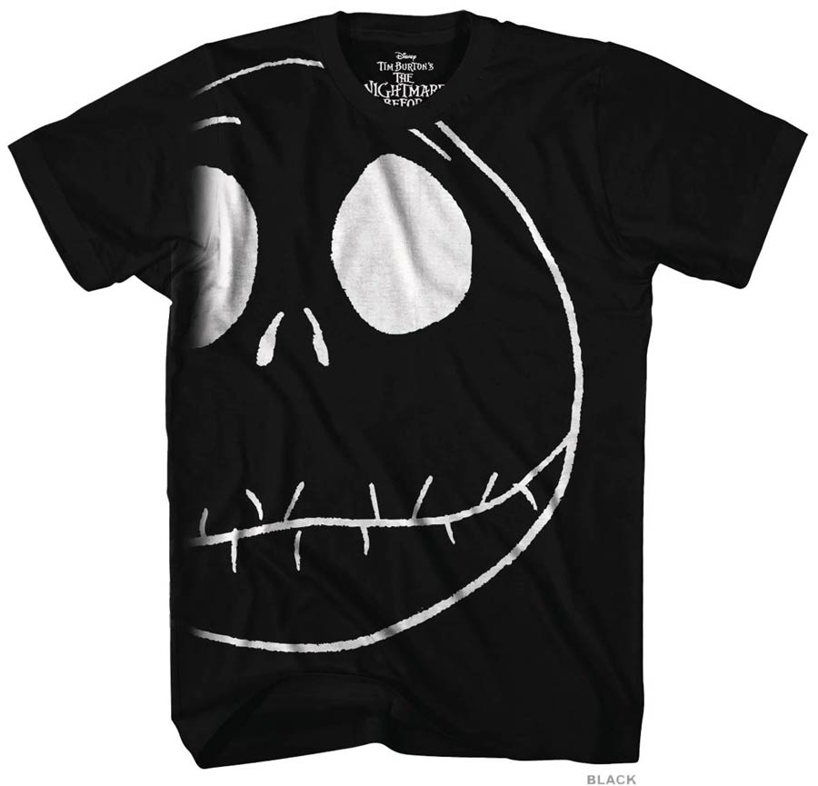 Nightmare Before Christmas Oversized Jack Glow-In-The-Dark Black T-Shirt Small
