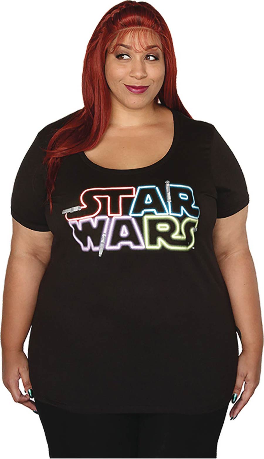 Star Wars Saber Logo Black T-Shirt Large