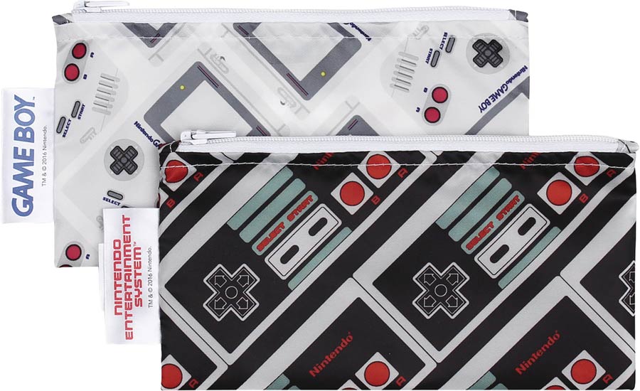 Nintendo Small Reusable Snack Bag 2-Pack - NES Controller & Gameboy