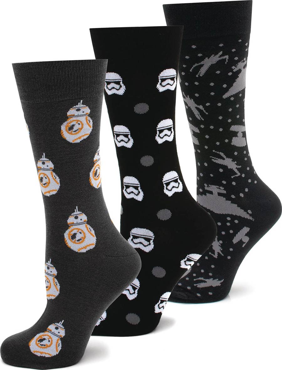 Star Wars Episode VII The Force Awakens 3-Pair Socks Gift Set