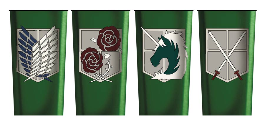 Attack On Titan Badges Foil Cup 4-Pack