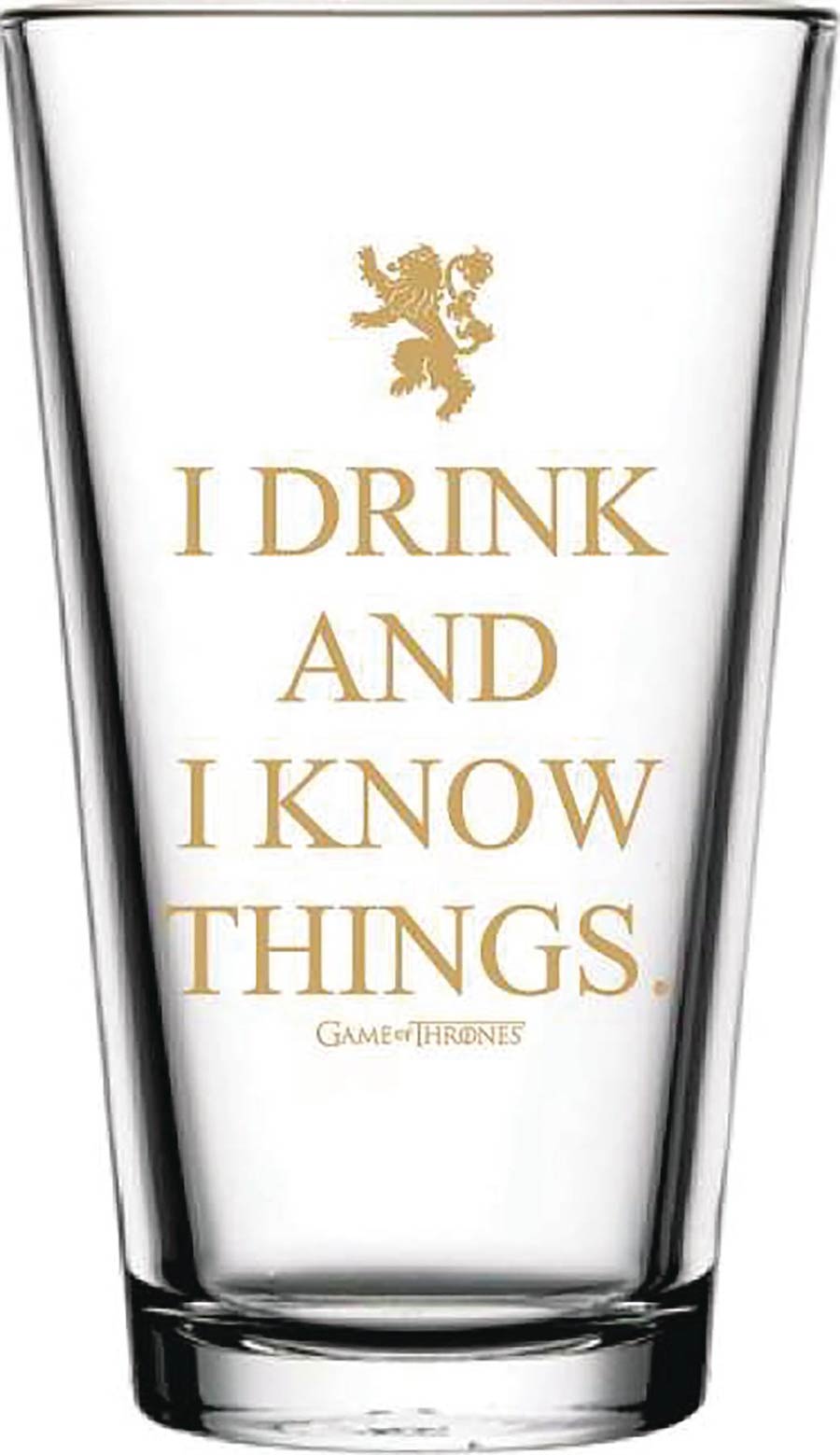 Game Of Thrones I Drink And I Know Things 16-Ounce Pint Glass 4-Piece Set