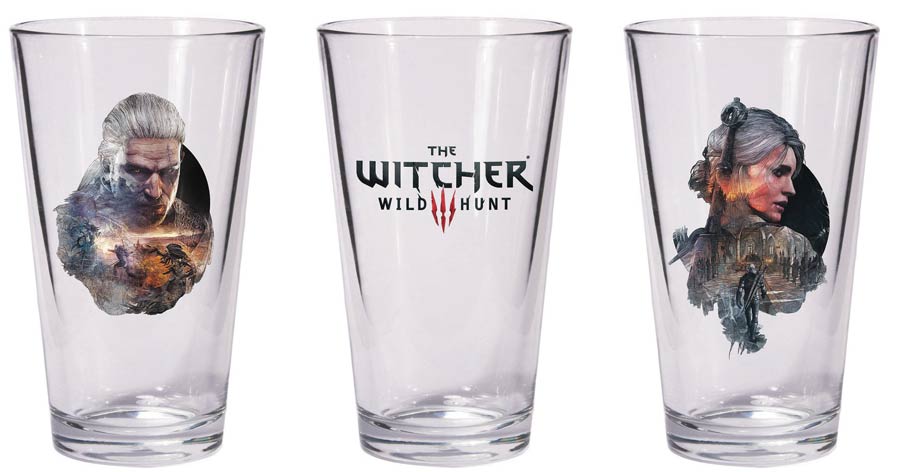 Witcher 3 Wild Hunt Pint Glass Set - Geralt & Ciri