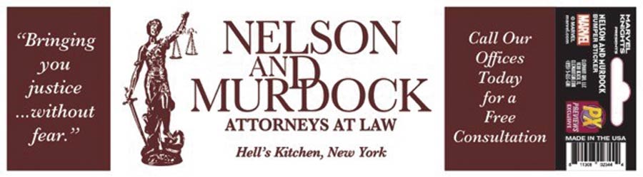 Marvel Heroes Nelson & Murdock Previews Exclusive Bumper Sticker