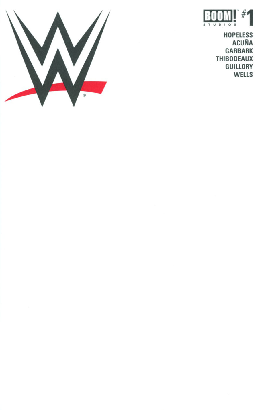 WWE #1 Cover C Variant Blank Cover