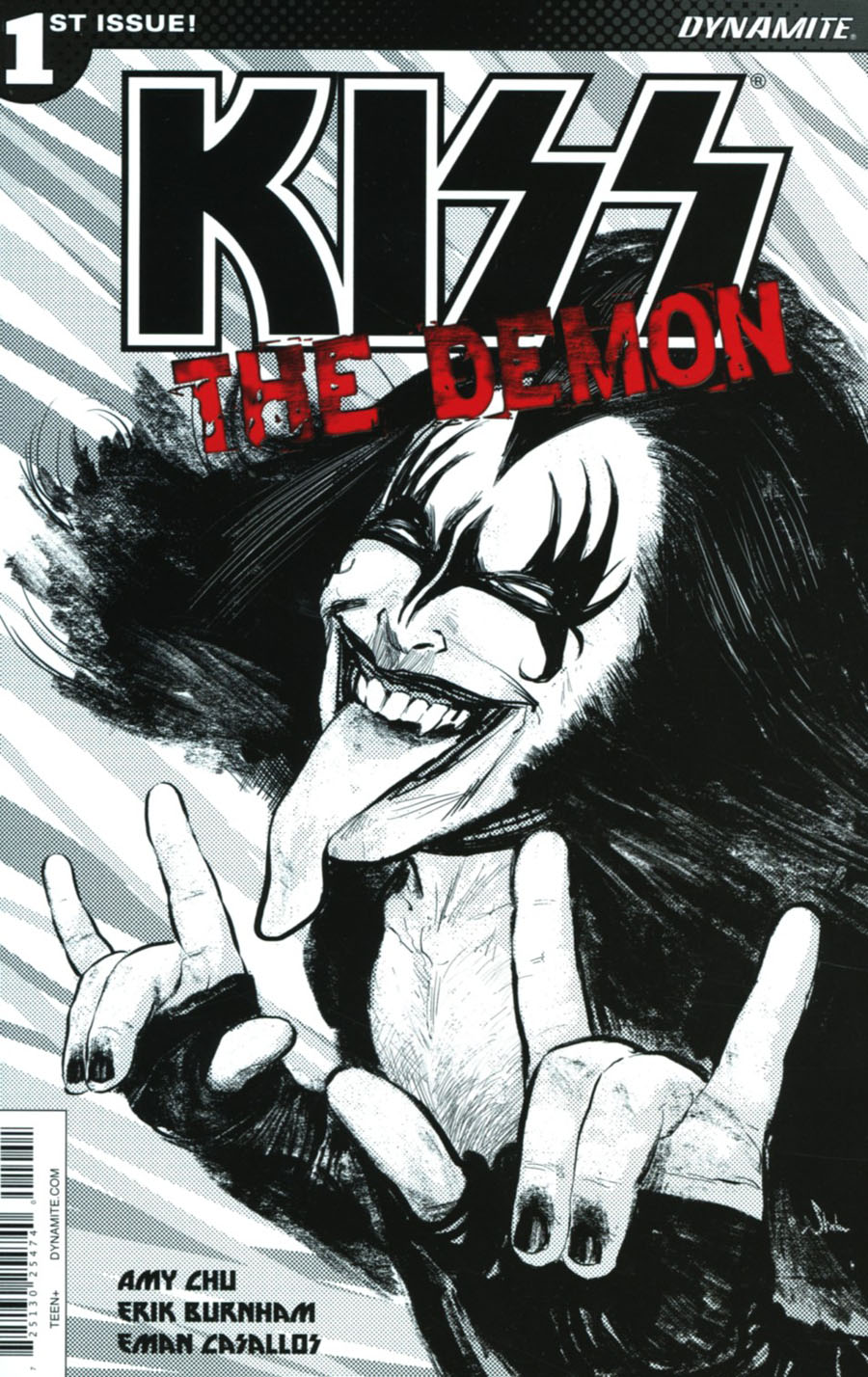KISS The Demon #1 Cover E Incentive Kyle Strahm Black & White Cover