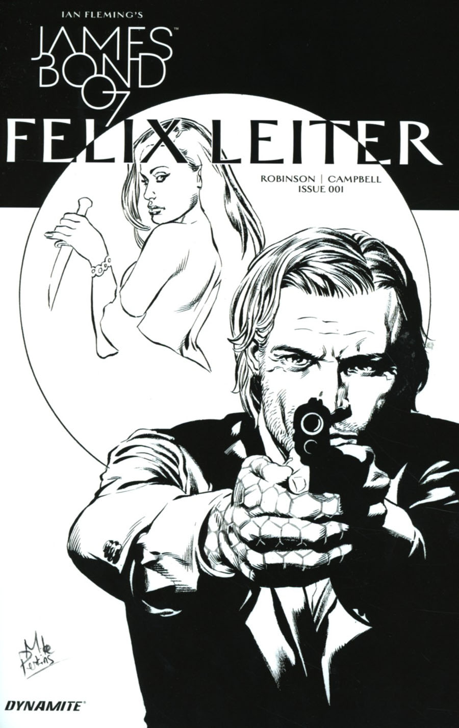 James Bond Felix Leiter #1 Cover C Incentive Mike Perkins Black & White Cover