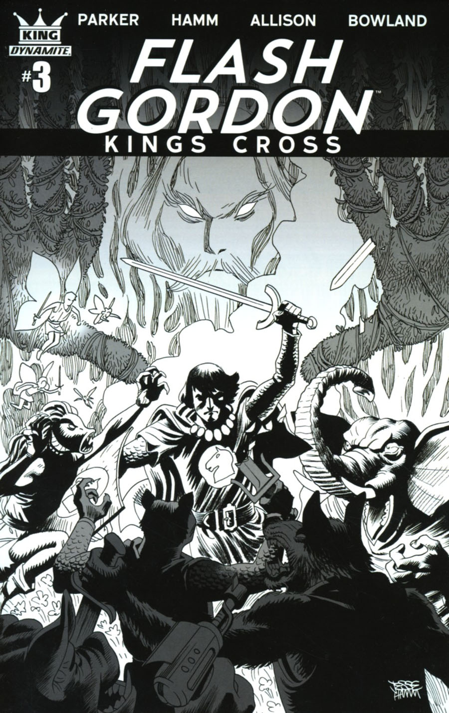 Flash Gordon Kings Cross #3 Cover D Incentive Jesse Hamm & Grace Allison Black & White Cover