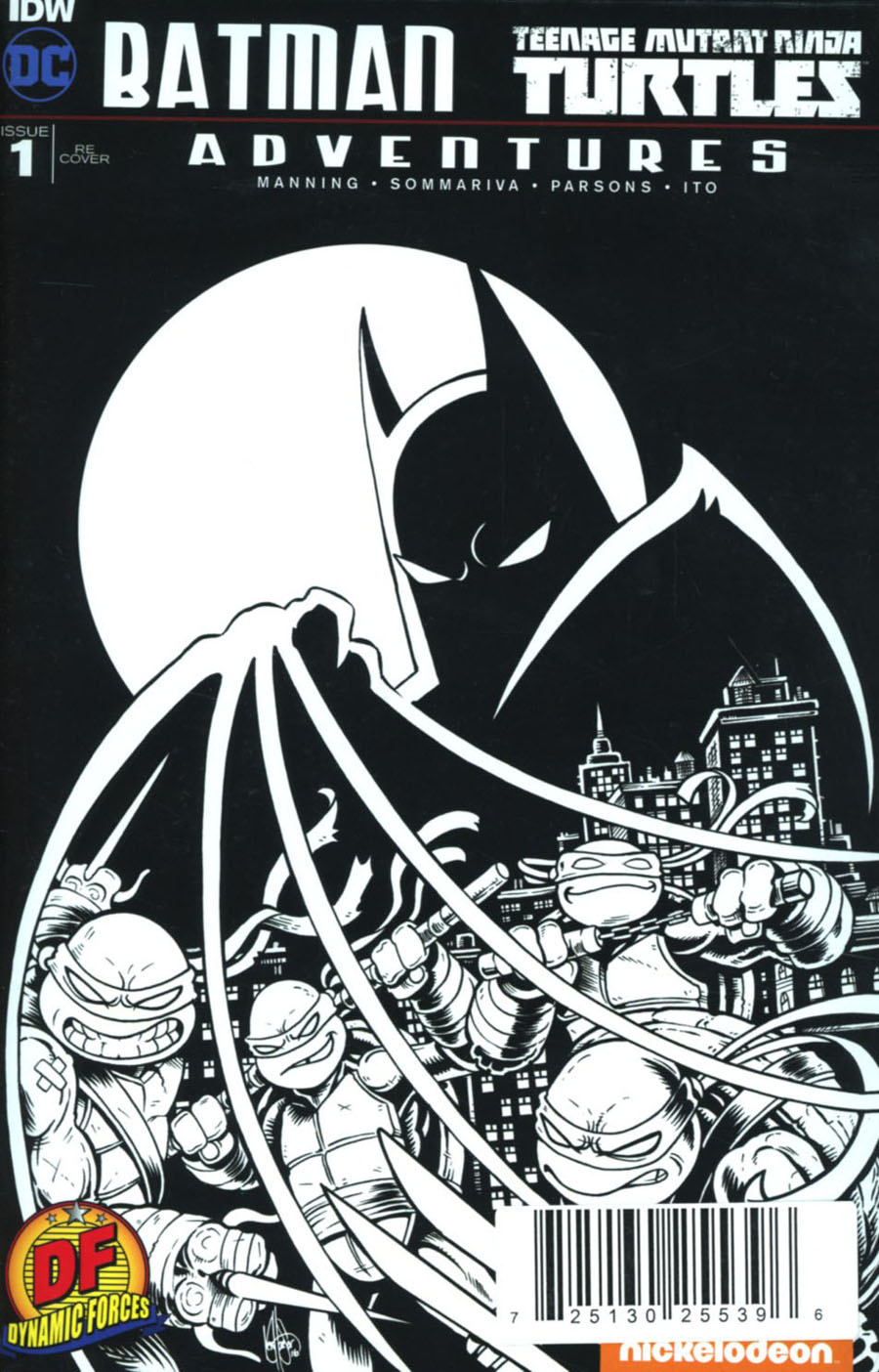 Batman Teenage Mutant Ninja Turtles Adventures #1 Cover L DF Exclusive Ultra-Limited Ken Haeser Black & White Cover