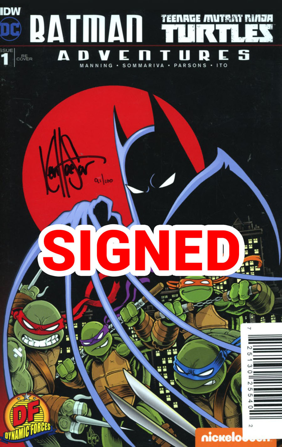Batman Teenage Mutant Ninja Turtles Adventures #1 Cover M DF Exclusive Variant Cover Signed By Ken Haeser
