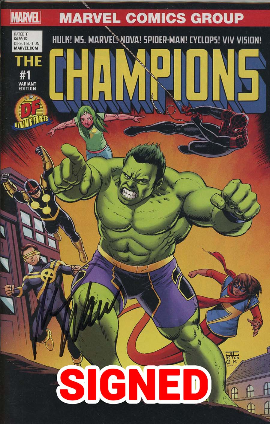Champions (Marvel) Vol 2 #1 Cover U DF Exclusive John Cassaday Variant Cover Signed By Mark Waid