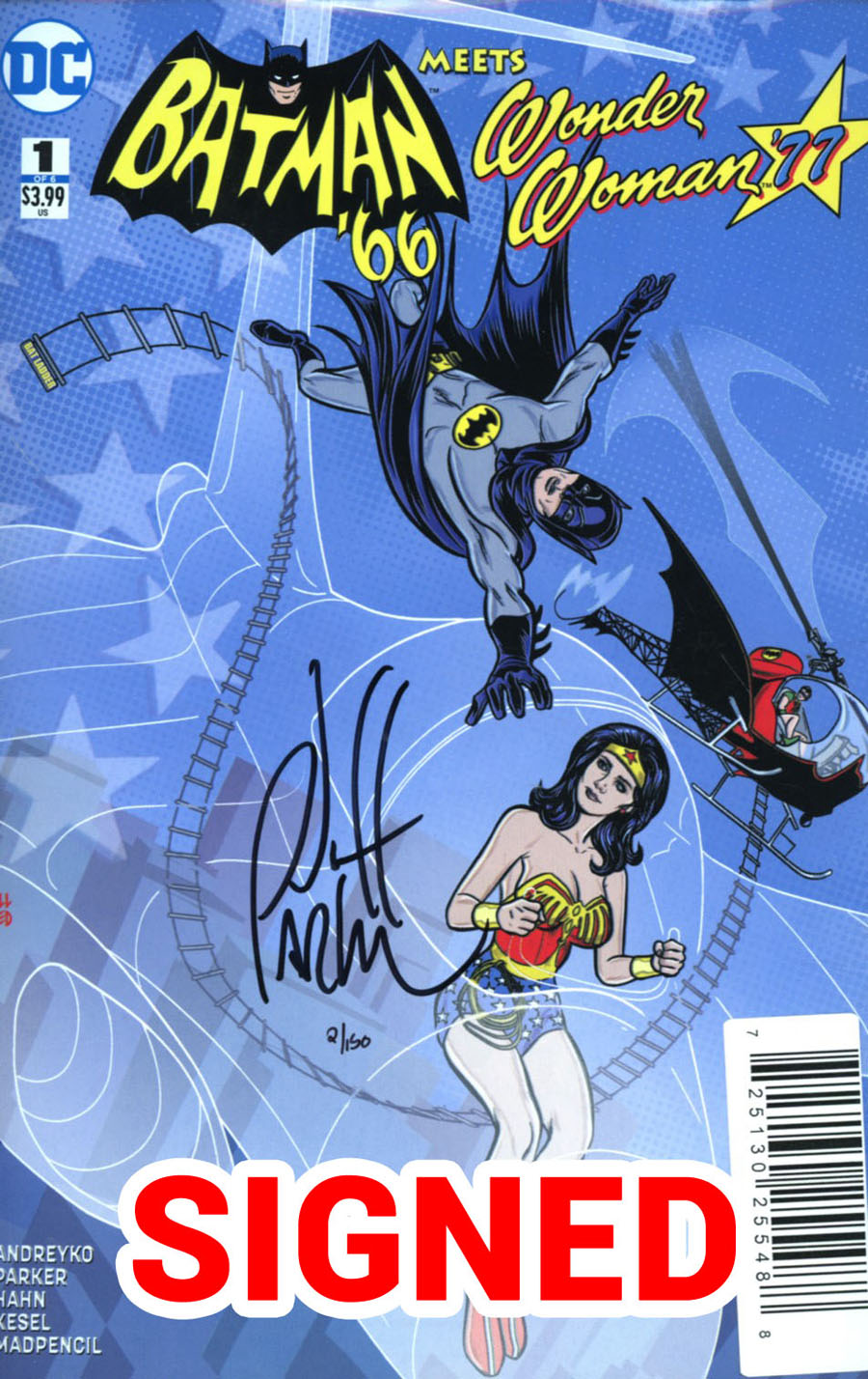 Batman 66 Meets Wonder Woman 77 #1 Cover C DF Signed By Jeff Parker