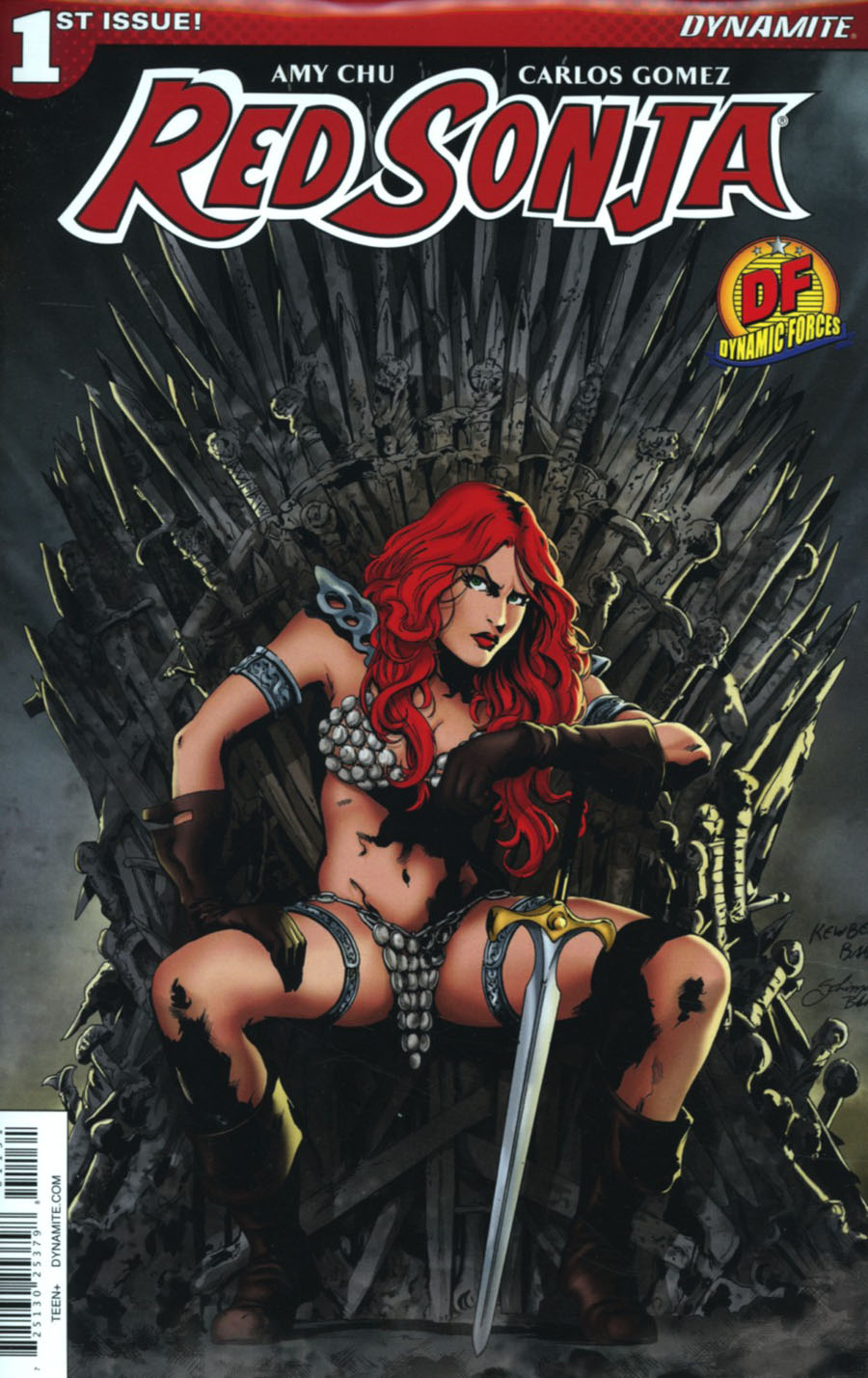 Red Sonja Vol 7 #1 Cover M DF Exclusive Kewber Baal On The Throne Color Variant Cover