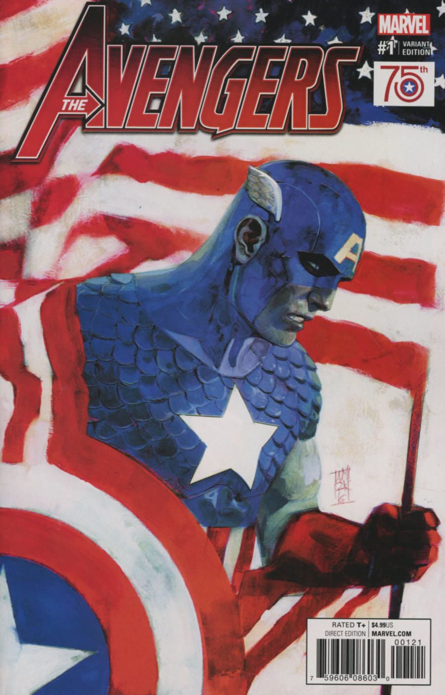 Avengers Vol 6 #1 Cover H Incentive Captain America 75th Anniversary Variant Cover (Marvel Now Tie-In)